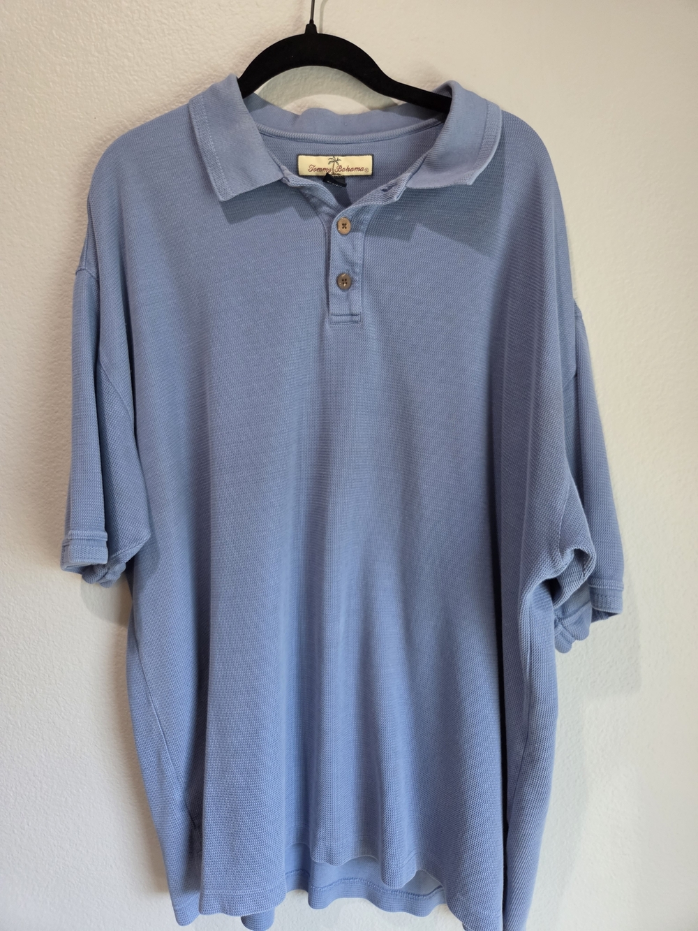 Tommy Bahama Men's Light Blue Polo Shirt XL Silk/cotton